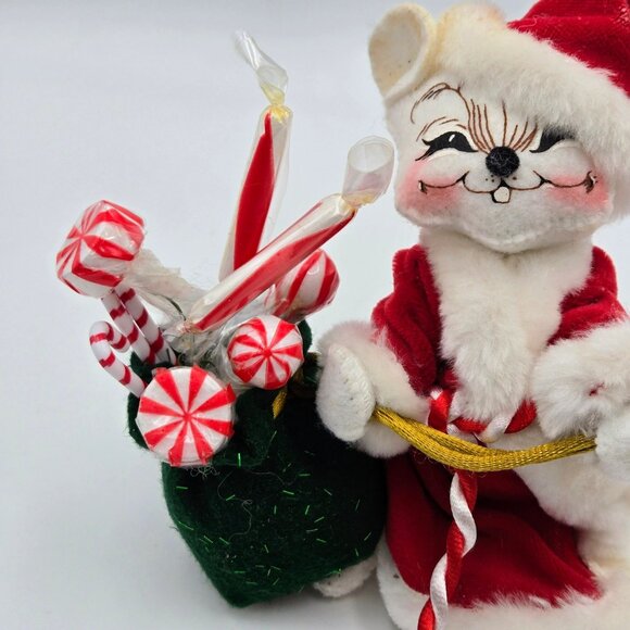 Annalee 2005 Mouse Santa Peppermint Sticks Christmas Figure Candy Read - Picture 6 of 16